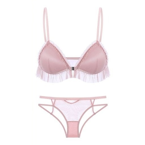 ANGELA PREMIUM JAPAN Bra BH Bukaan Depan Push Up Set Tanpa Kawat Celana Dalam Wanita Bikini Sport Be