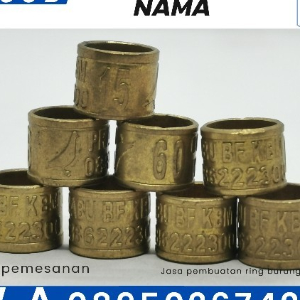 RING BURUNG KUNINGAN UKIR  GRAFIR STANDART 39 | CUSTOM CETAK NAMA | MERPATI