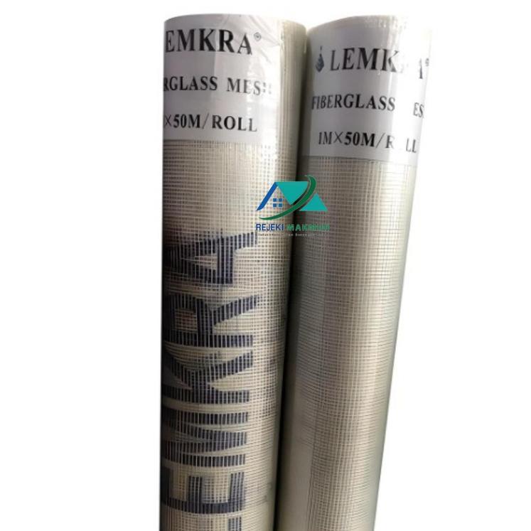Fiberglass mesh LEMKRA 1meter x 50 meter / 1 roll serat fiber kuat meteran serat LEMKRA