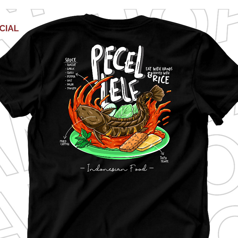 Kaos Indonesian Food - Pecel Lele