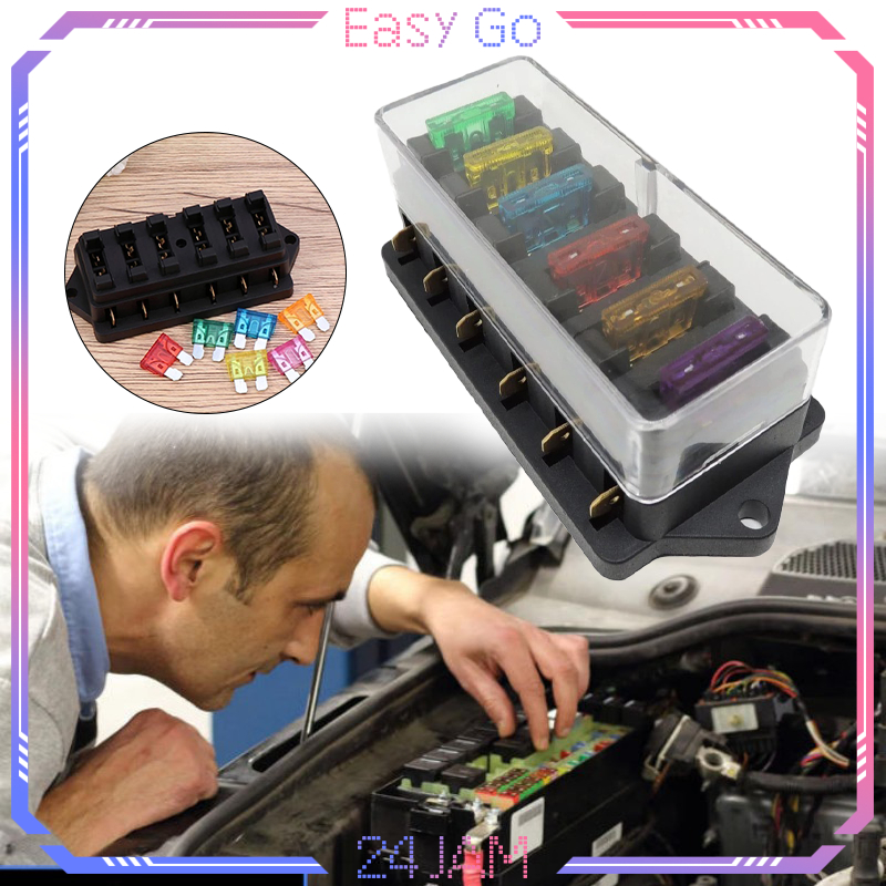 Rumah Sikring Mobil BH-6P Box Sikring Mobil Universal Fuse Box Sekring Listrik Kotak Sekring Mobil