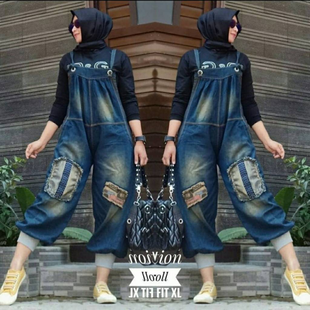 OVERALL FASHION JUMPSUIT WANITA CELANA JEANS IMPORT KEKINIAN