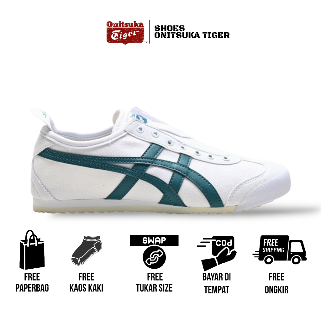 Sepatu Onitsuka Tiger Original Slip On Valpet Green Free paperbag & kaos kaki