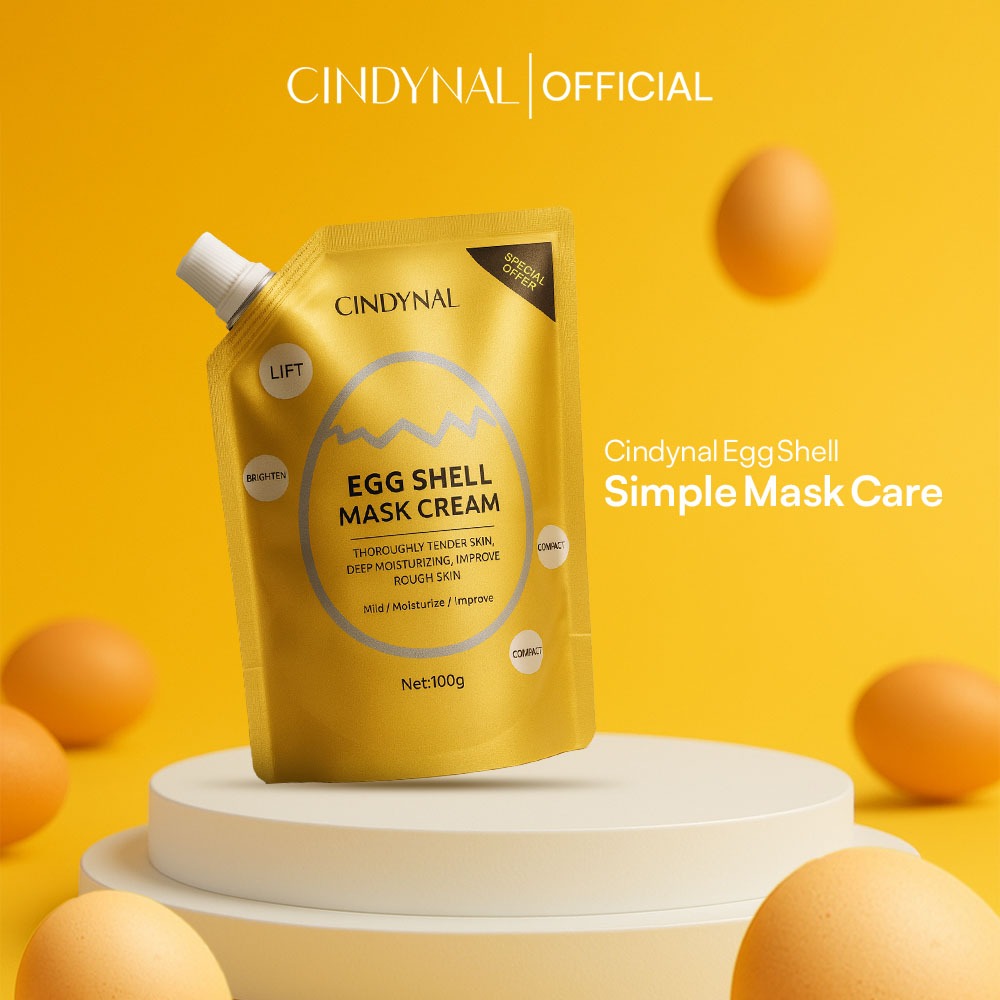 YZKMSKIN - CINDYNAL Egg Shell Mask Cream Masker Wajah Telur