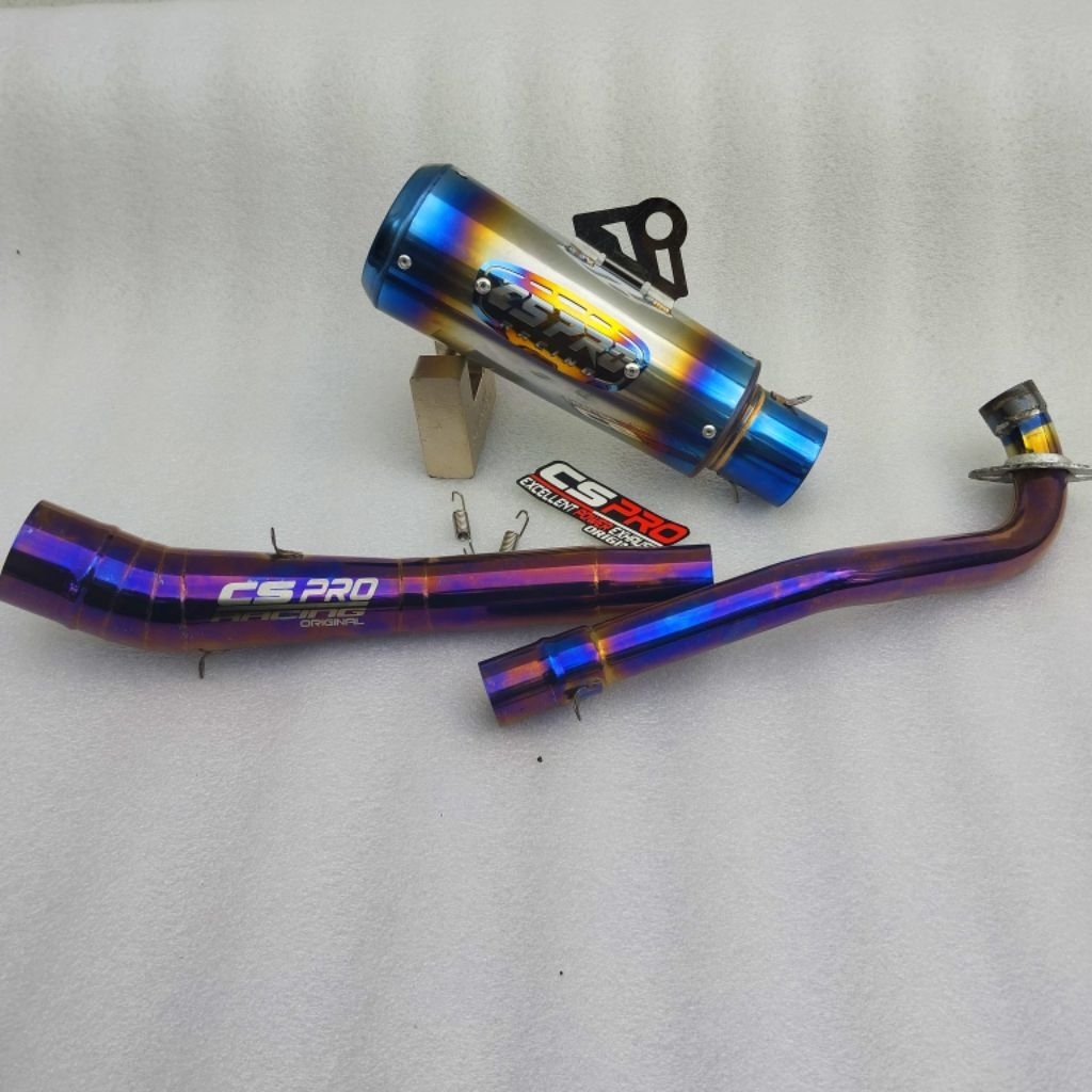 Knalpot Racing Original Cs pro Racing inlet 50mm Jupiter z/Z1vega R/ZR Supra 110/125 Blade 110/125 R