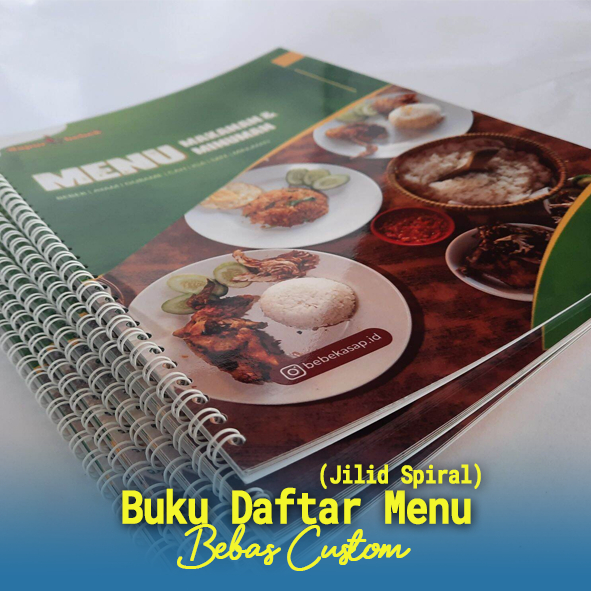 Buku Daftar Menu Ukuran A5 Jilid Spiral. Buku Daftar Menu Makanan, Buku Daftar Menu Murah Meriah