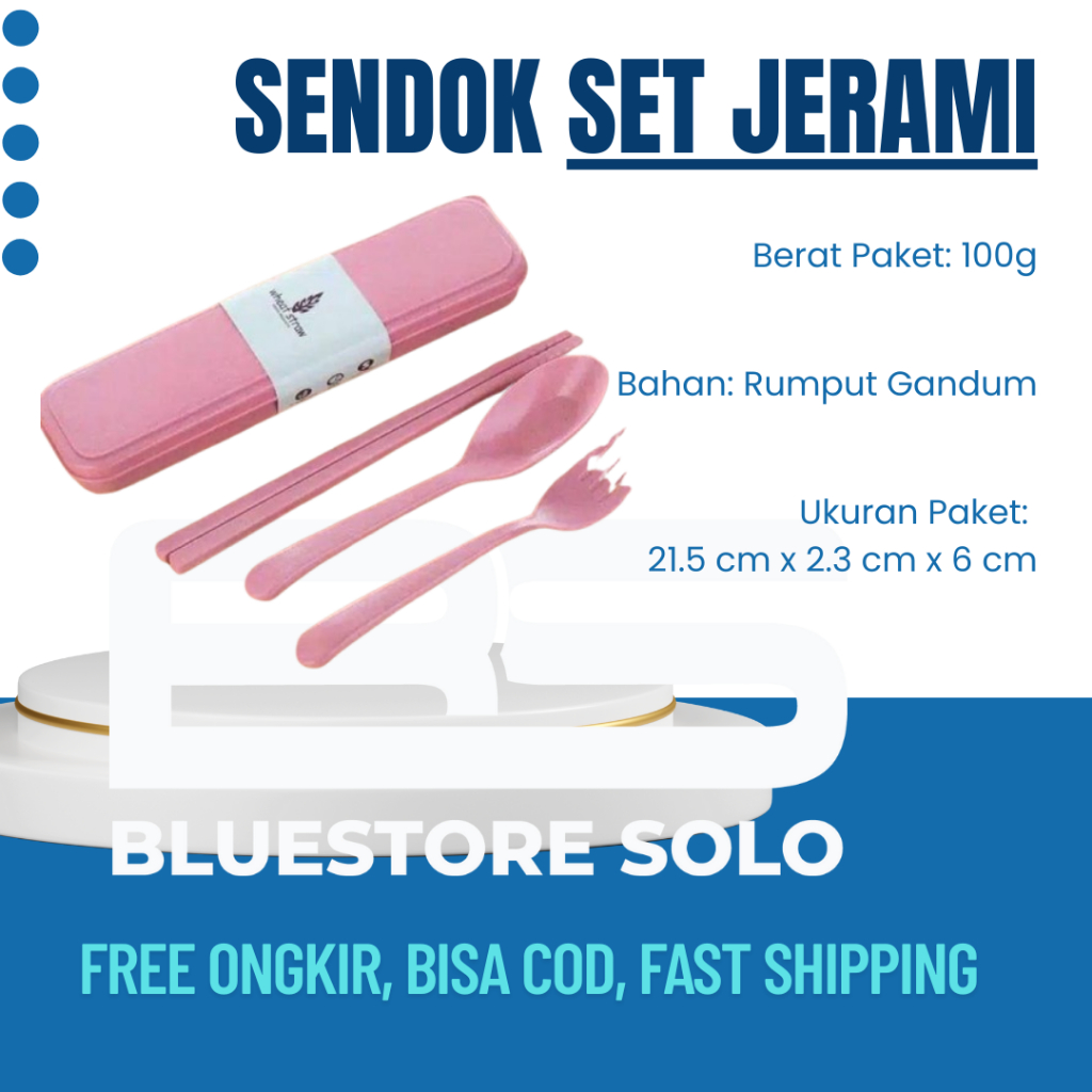 SENDOK MAKAN SET JERAMI SENDOK TRAVEL SENDOK GARPU