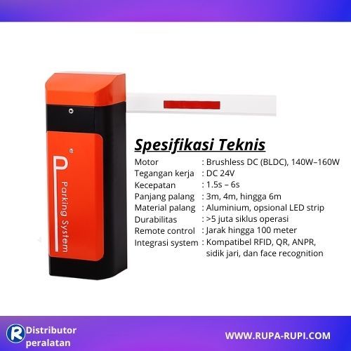 Barrier Gate BLDC Parking Gate Automatic / Portal Parkiran Otomatis