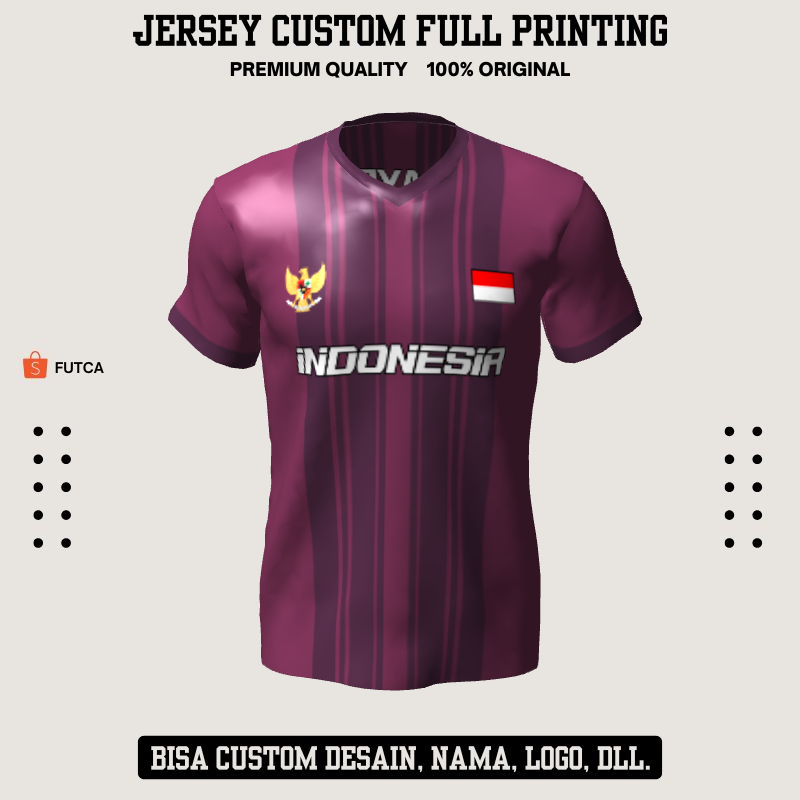Kaos Jersey Futsal Ungu Motif Garis 61 - Jersey Baju Olahraga Full Printing