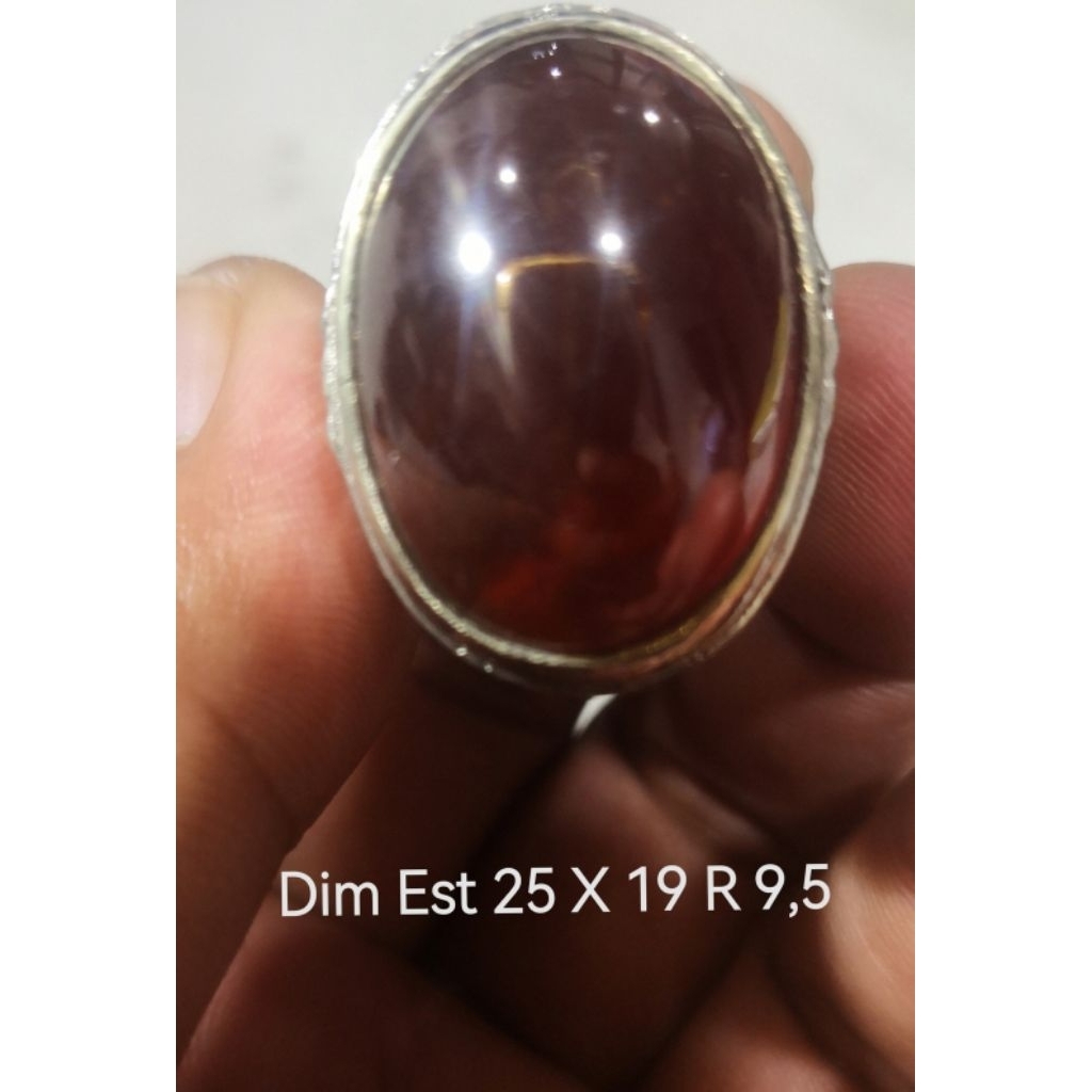 Cincin Batu HESSONITE GROSSULAR RED GARNET  BUKAN bacan kalimaya pirus ruby safir pandan ijo garut l