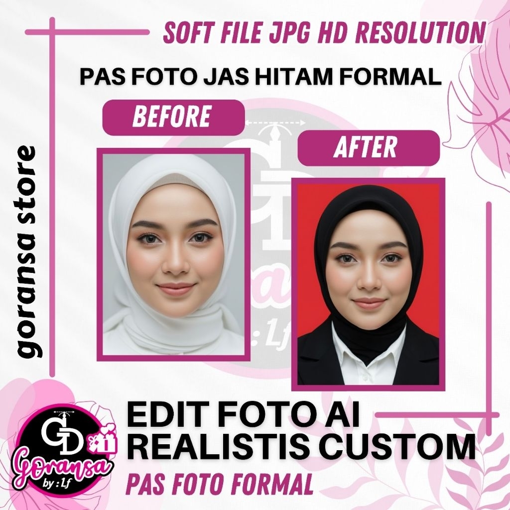 Jasa Edit Pas Foto Formal Pakai Jas, Ganti Background, Ganti Hijab, Jasa Edit Foto Lamaran Pekerjaan
