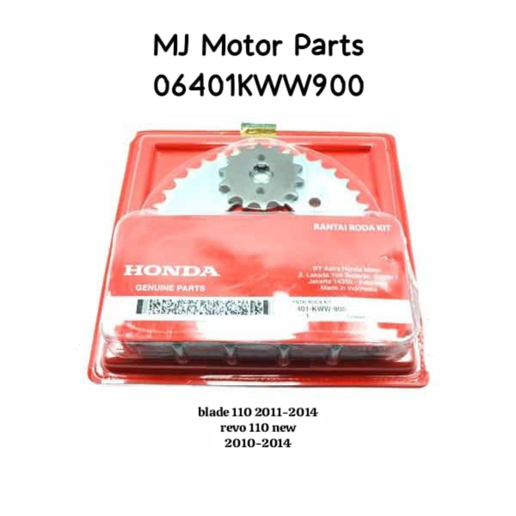 Rantai Roda Kit Gear Set KWW Drive Chain ORI AHM 06401KWW900