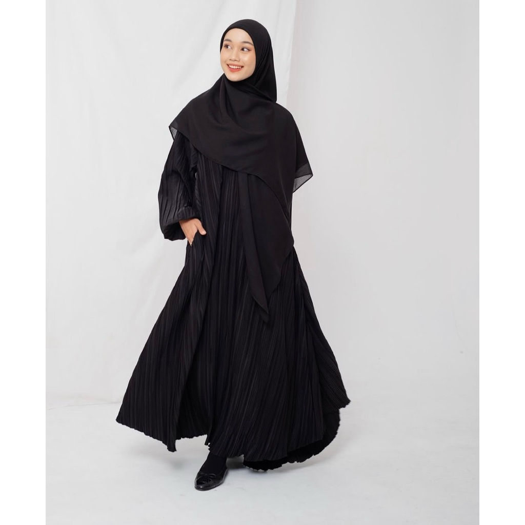 AQSAMODESTWEAR Fleurs Dress Black Size L [PRELOVED]