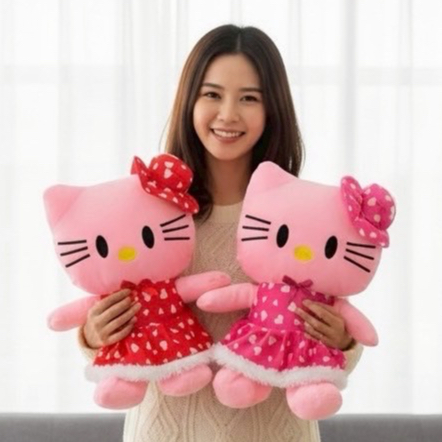 BONEKA HELLO KITTY PINK TOPI boneka hello kitty pink topi dress bulu