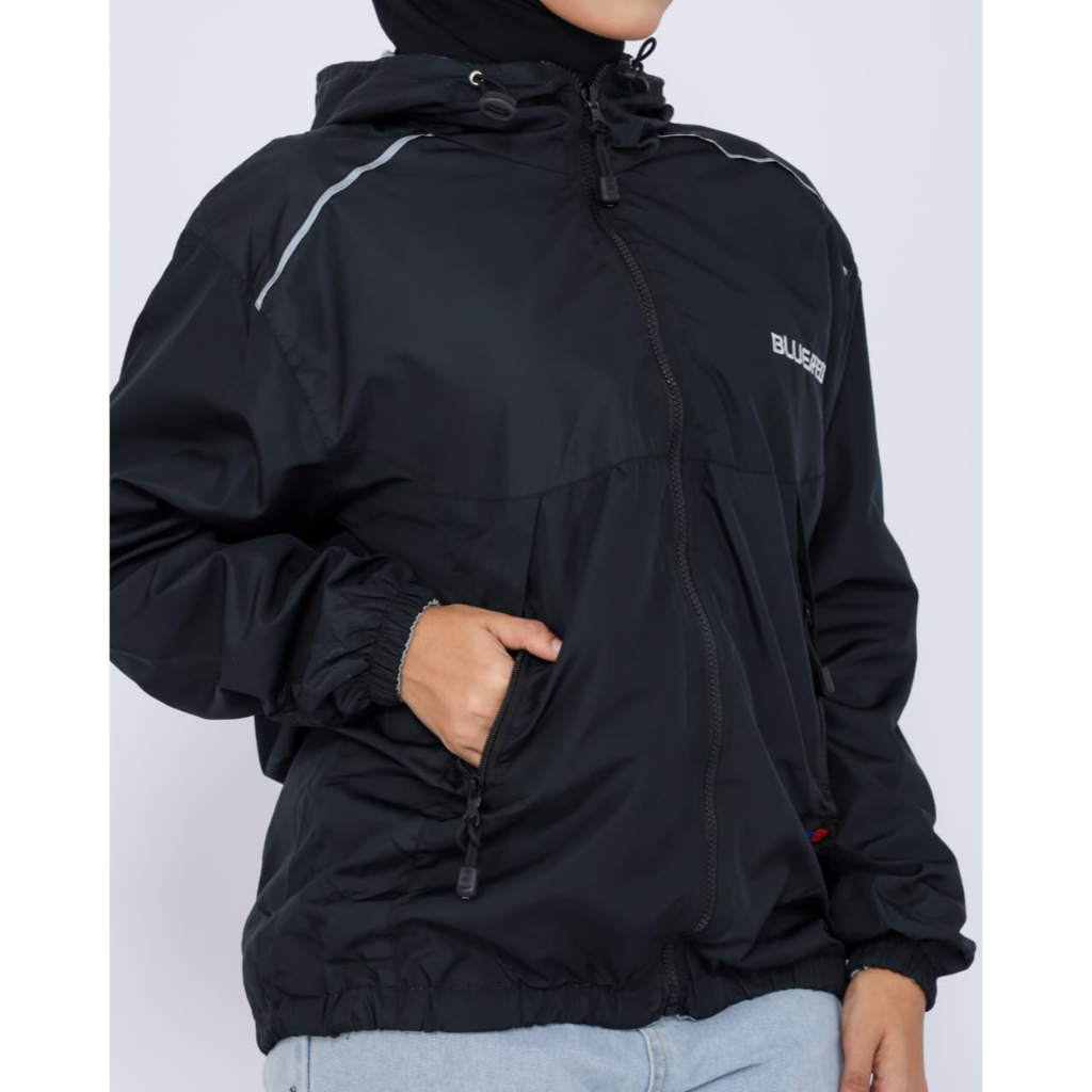 SALCLOTH | Jaket Parasut, Bolak Balik, Hitam, Cewek Cowok, Jaket Motor, Outdoor