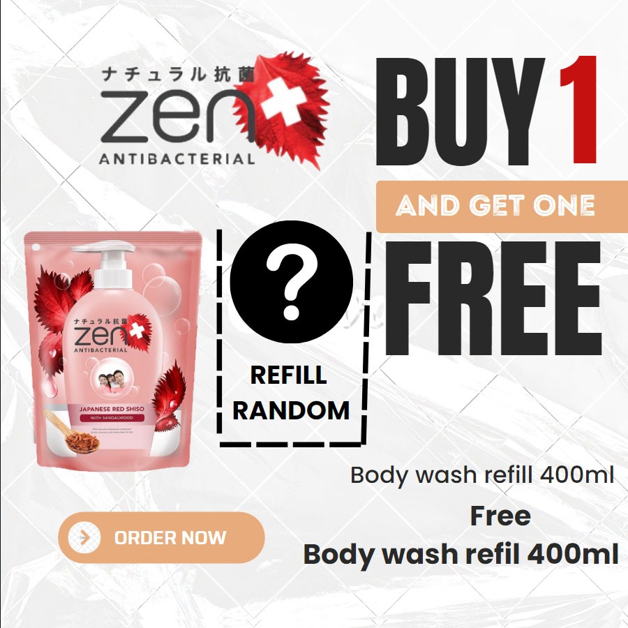 Beli 1 Gratis 1 Zen Antibacterial Body Soap Refill - 400mL