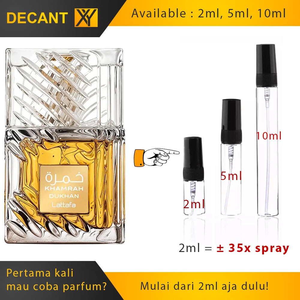 Decant Parfum Lattafa Khamrah Dukhan 2ml 5ml 10ml