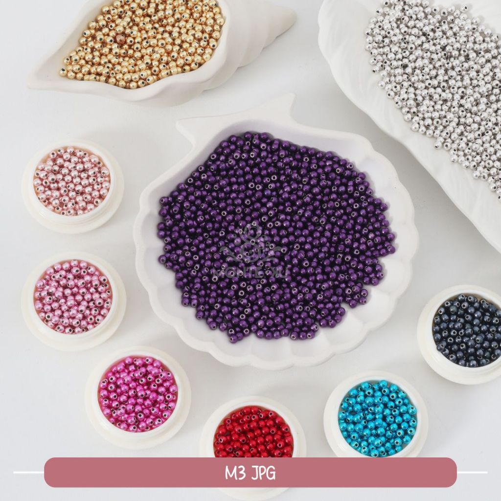 Manik Mote Payet Mutiara Metalik Warna Jepang MGB Per Pon Monte Payet Jahit Matsuno Glass Beads Mura