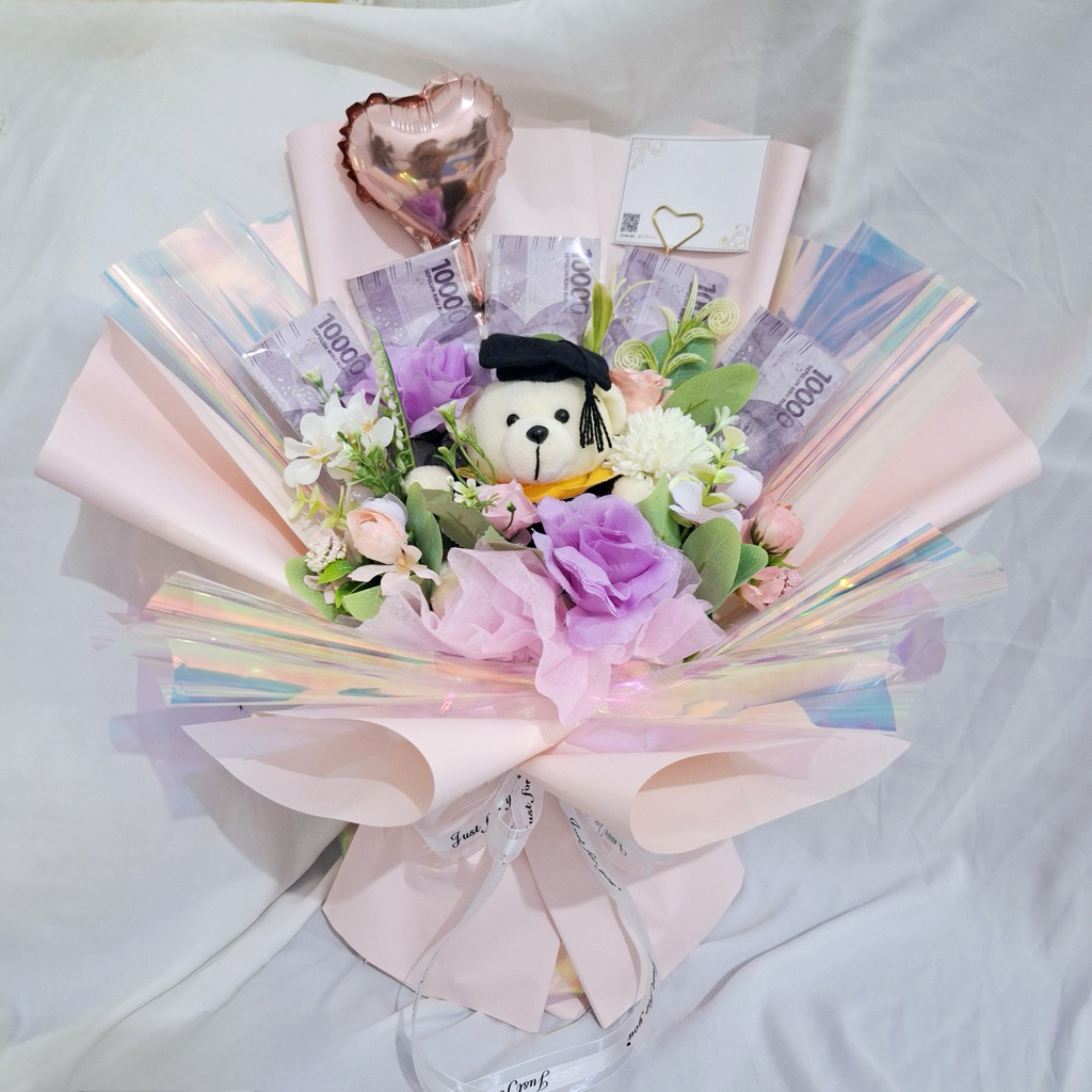 Graduation Bouquet/ Money Bouquet/ Boneka Wisuda/ Buket Boneka Wisuda/ Bouquet Uang/ Bouquet Tangera