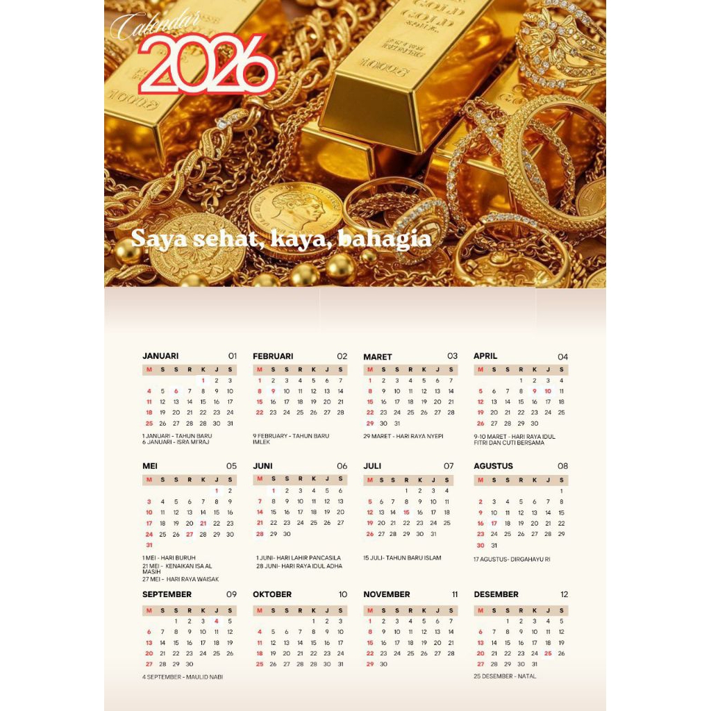 

Kalender afirmasi uang 2026 | kalender 2026 terbaru