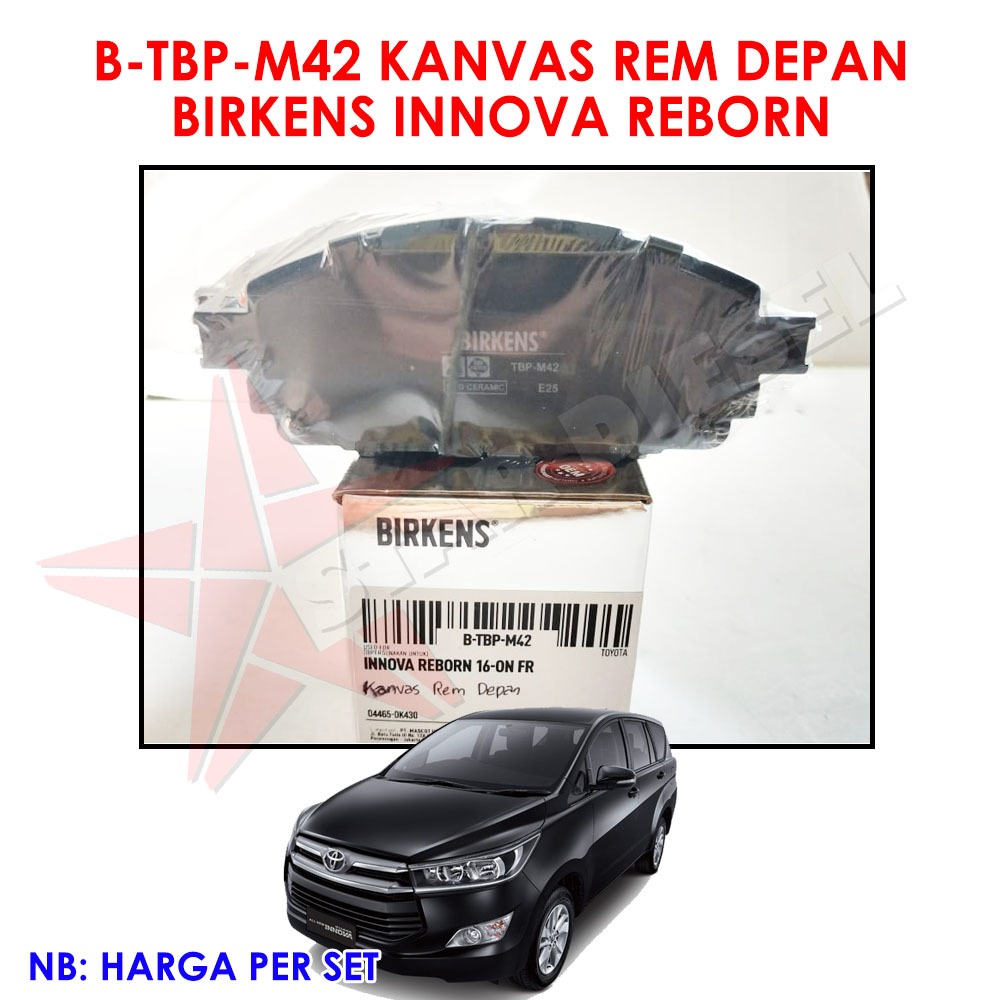 KANVAS REM DEPAN BIRKENS B-TBP-M42 INNOVA REBORN BRAKE PAD DEPAN INNOVA REBORN