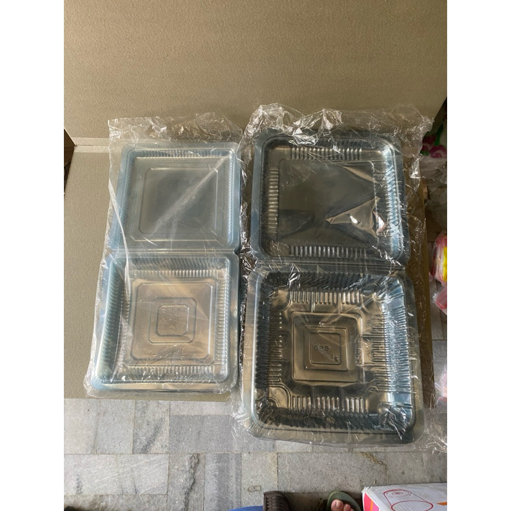 (Plastik Lampung) Mika Kue Kotak 1X, 1A dan Mika Kue Bulat ukuran 22