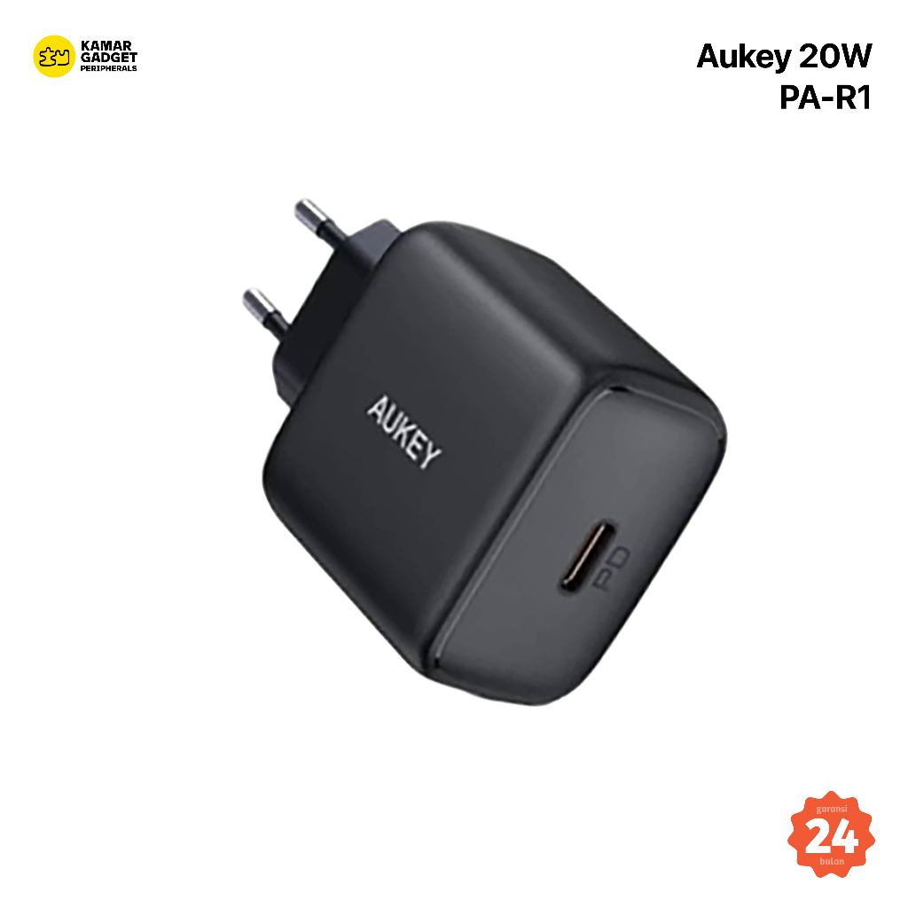 Adapter Standard 20W Aukey PA-R1 Black - Adaptor - Charger Handphone