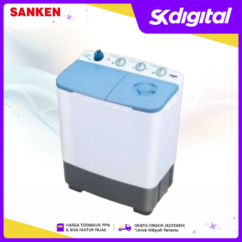 Mesin Cuci Sanken TW-9110BU Mesin Cuci 2 Tabung 7 Kg