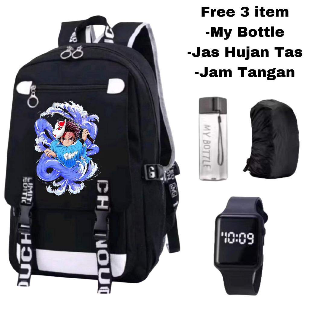 Tas ransel anime Demon Slayer-Tas sekolah Tanjiro Kamado-Backpack anime Kimetsu no Yaiba-Ransel anim