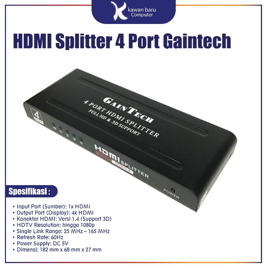 HDMI Splitter 4 Port Gaintech