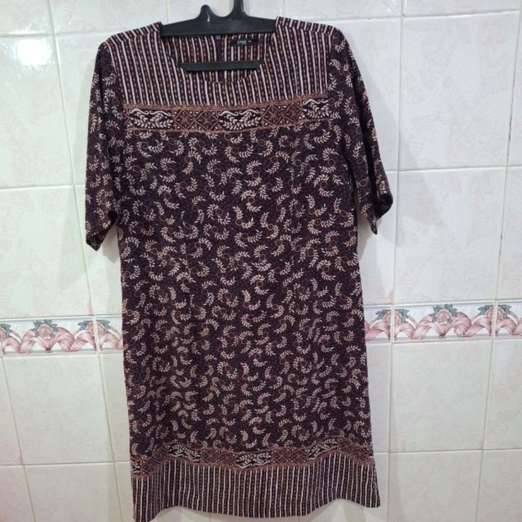 Dress Batik ungu Tua