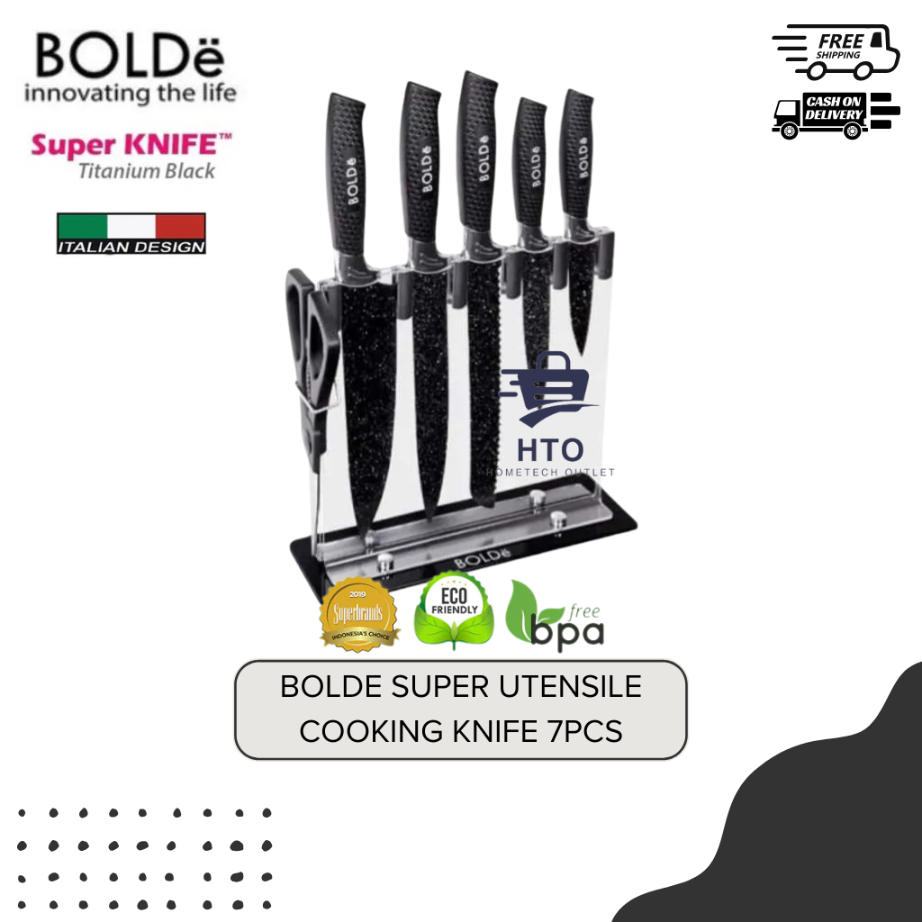 Bolde Super Knives Granito Set 7 Pcs Pisau Gunting Dapur Set Granit Pisau Bolde Set Bolde Knife Set 