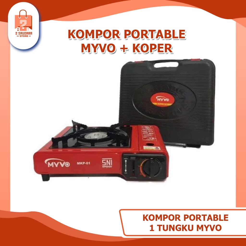 Kompor Portable 2-in-1 Myvo - Kompor Gas Meja Camping & Apartemen Praktis