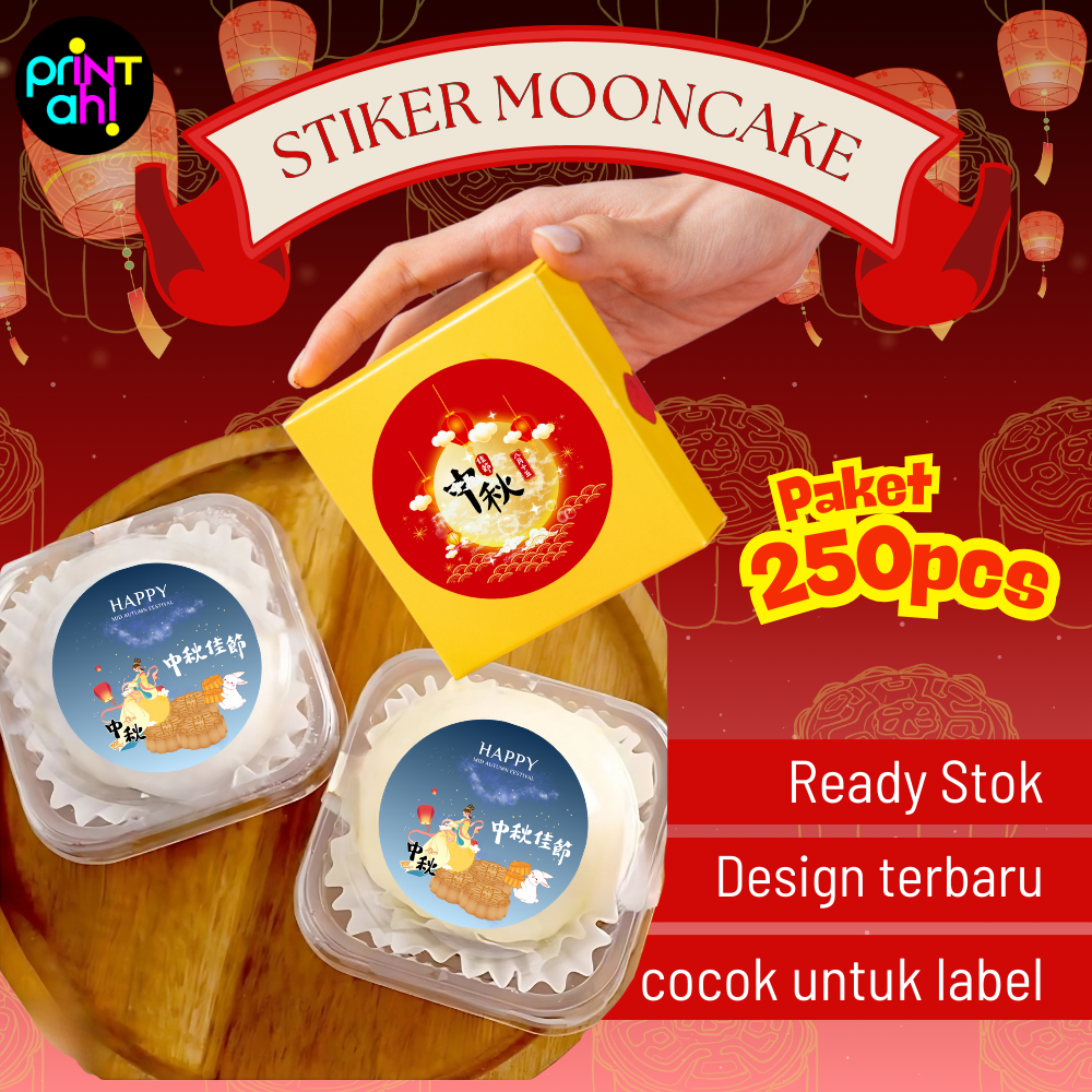 

Print ah! paket 250 pcs stiker label mooncake festival | label kue bulan | label makanan