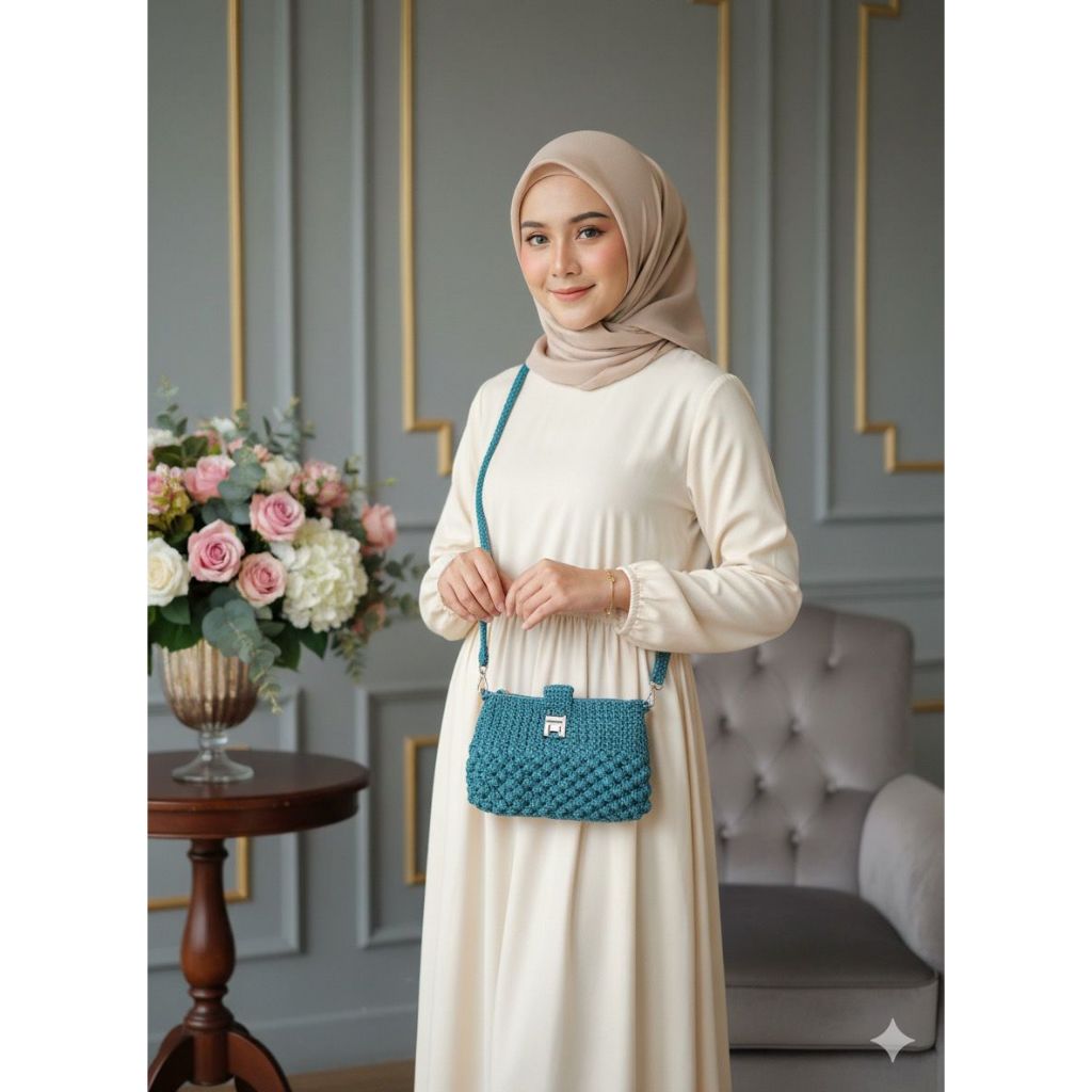 Tas Rajut Slempang wanita dewasa handmade - Tas Slempang Rajut - Tas anyaman