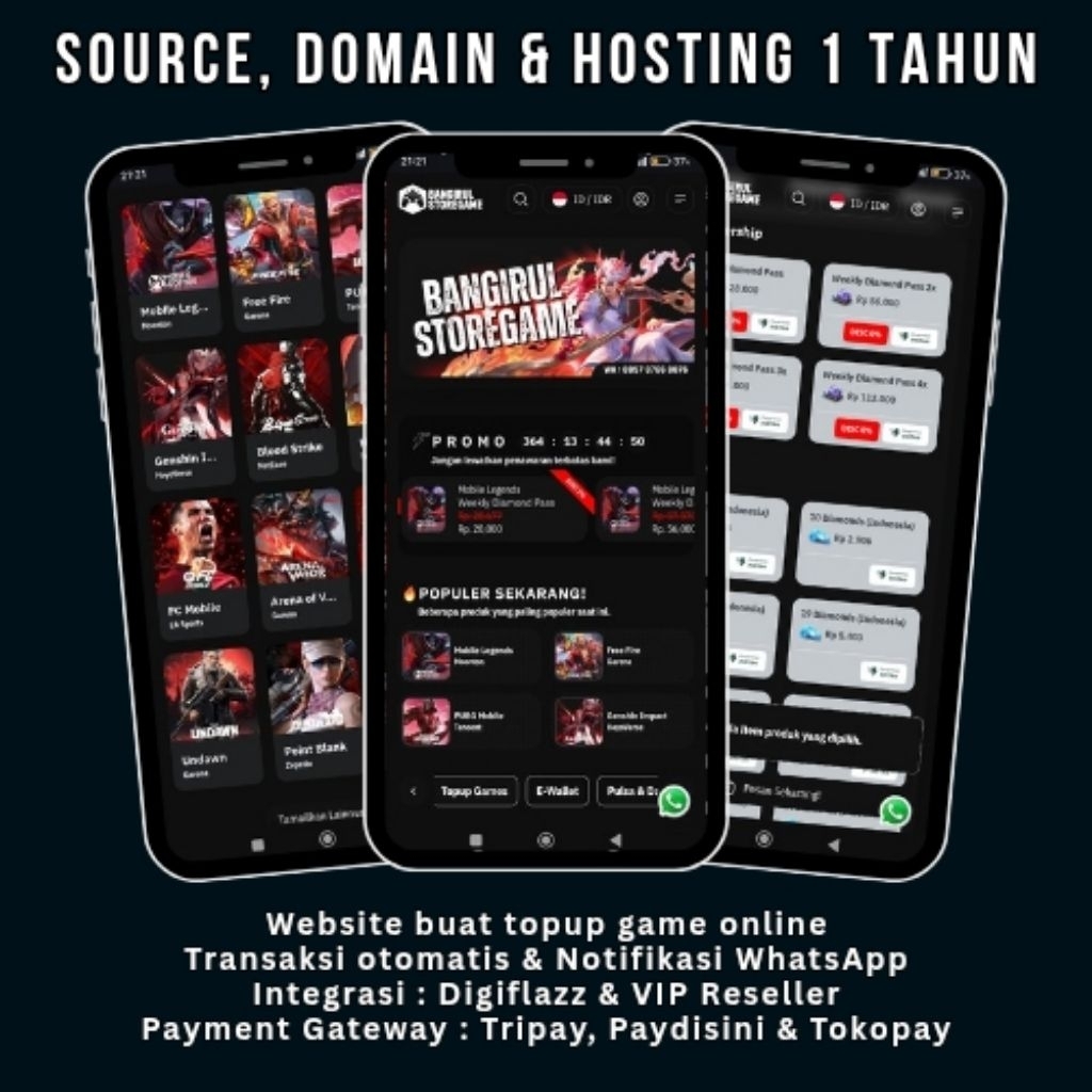Website Top Up Game (Domain & Hosting 1 Tahun)