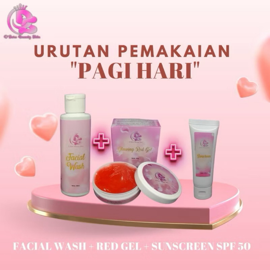 Dsars Skincare (Red Gel + facial wash) & Sunscreen Spf 50 | Dian Saraswati