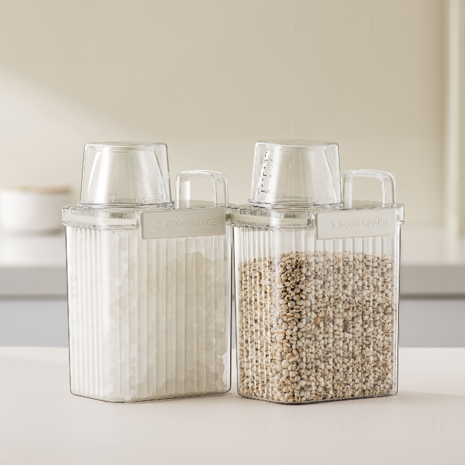 Wadah Kotak 1300ml Toples penyimpanan bahan makanan Gelas Ukur | Food Container Storage Sereal Pasta