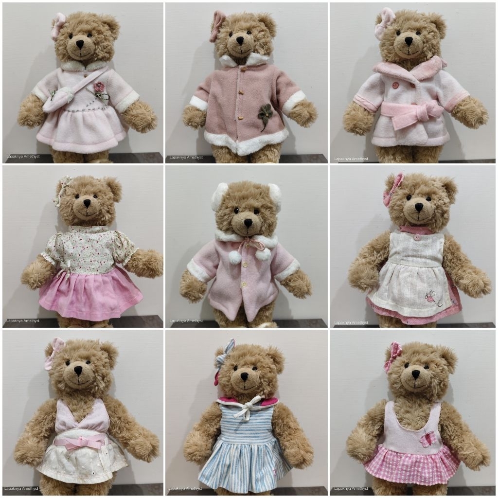 (part 2) preloved teddy house clothes size 12" baju outfit boneka teddy bear