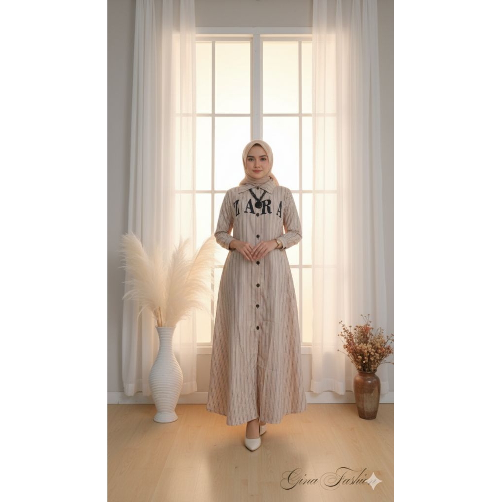 Gamis Kemeja Zara  | Gamis Zara Murah
