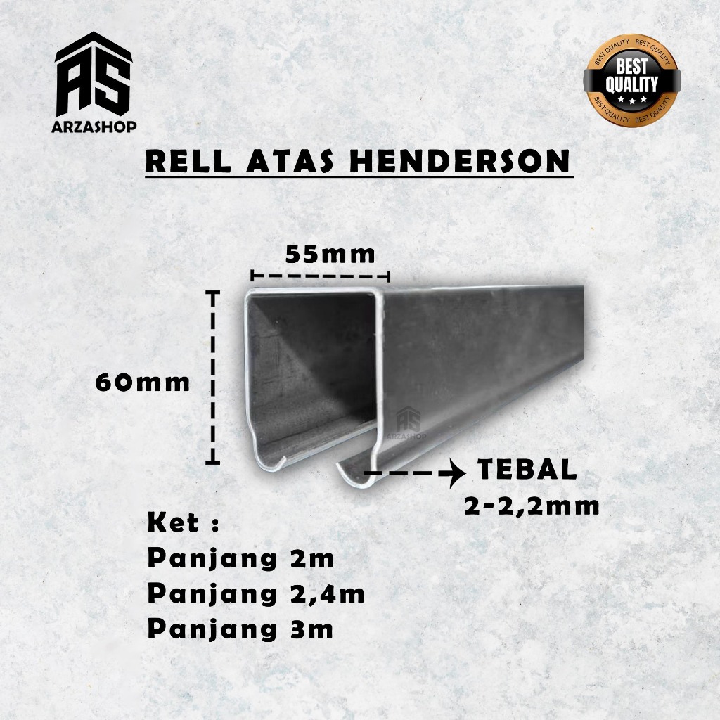 Murmer_Asix Rel Pintu Sliding Rel Atas Henderson Rel Bawah 2Mtr, 2,4Mtr, 3Mtr