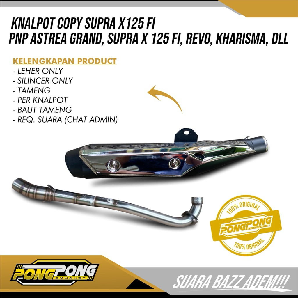 Kenalpot Standar Racing Supra X 125 Fi/injeksi supra 125 suara bas adem
