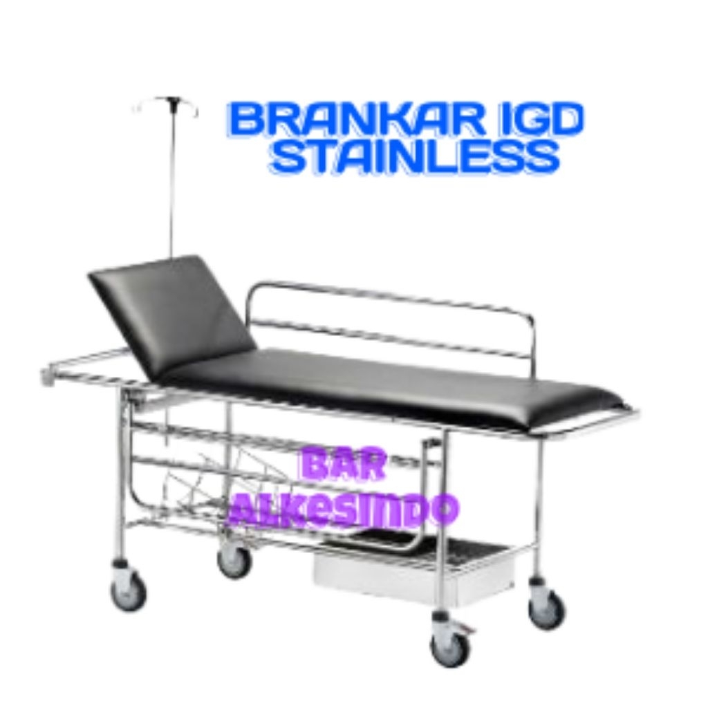 Brankar Rumah Sakit IGD | Brankar Dorong Stainless | Brankar Komplit Stainless Steel | Brankar IGD K