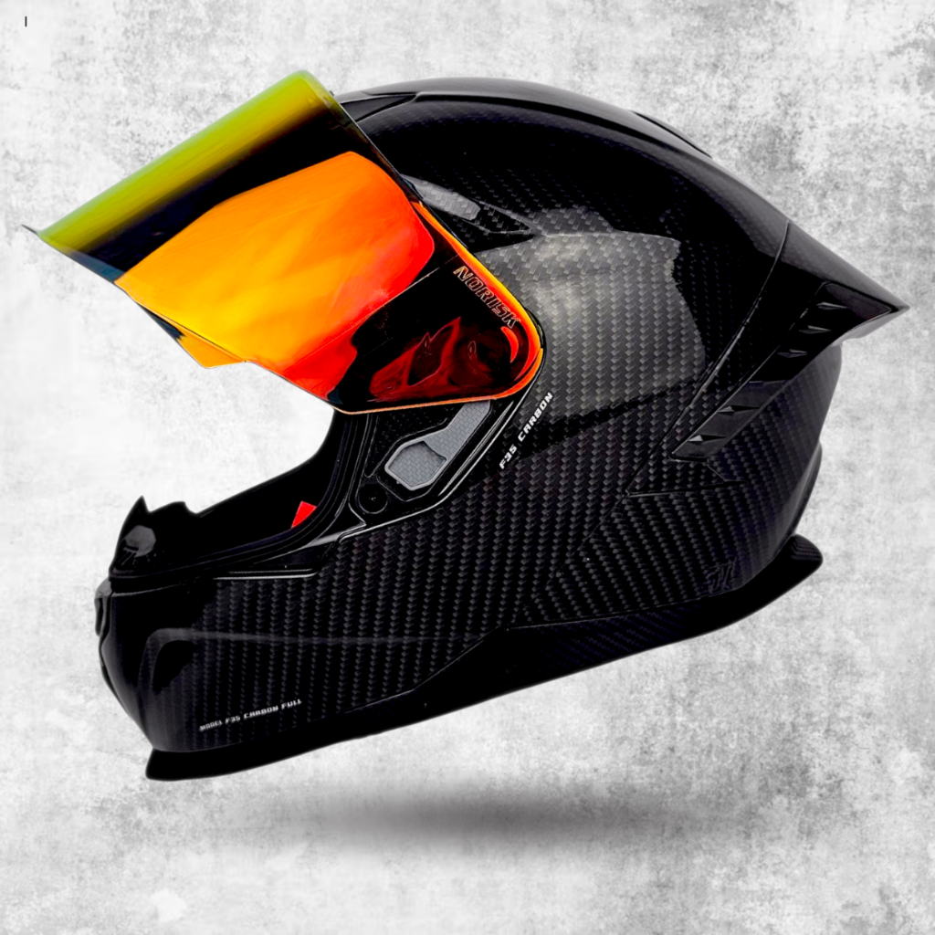 Helm VRC Full Face Carbon Dewasa Kaca Iridium Silver | Helm Motor SNI