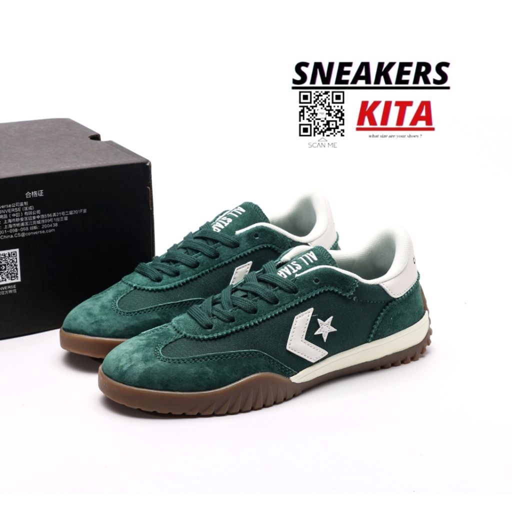 SNEAKERS KITA - Sepatu Converse Run Star Trainer OX Casual Shoes Green Envy A13359C