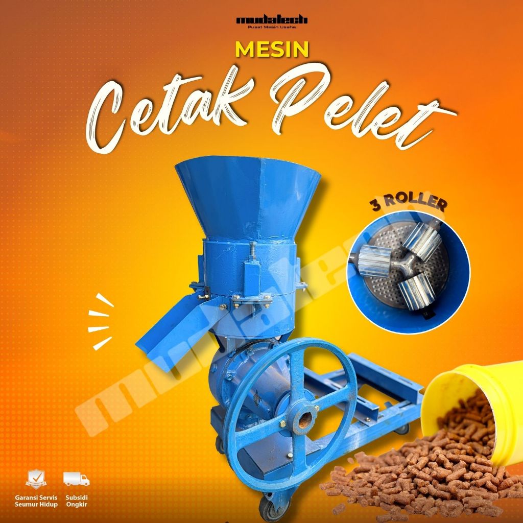 Mesin Cetak Pelet Vertikal 3 Roller Pembuat Pelet Pakan Ternak