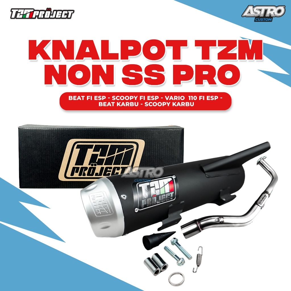 Knalpot TZM Project BeaT Fi Scoopy ESP Vario 125 150 NMAX AEROX PCX 160 STD NON SS PRO FULL PACKAGE