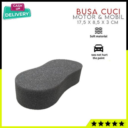 Spon Sponge Busa Cuci 8 Motor Mobil Piring HITAM