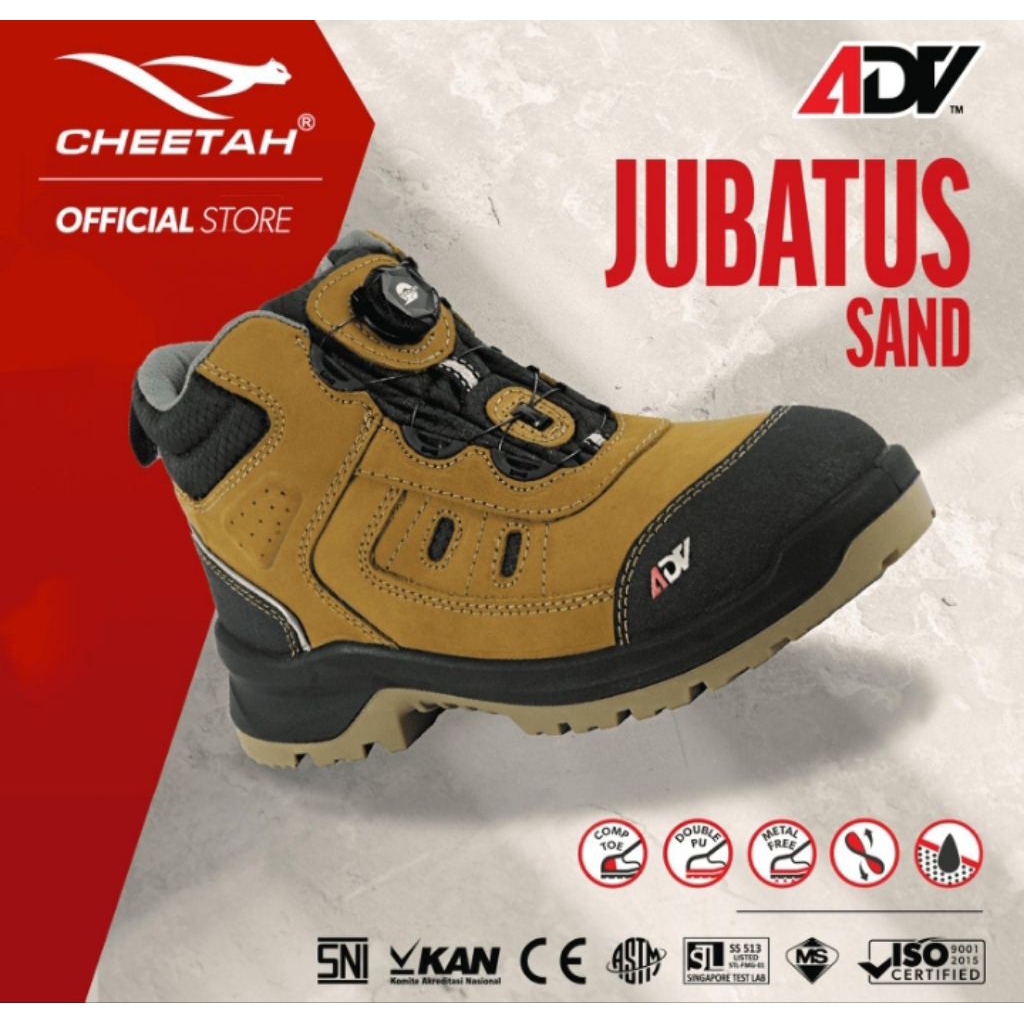 Safety Shoes Cheetah ADV Jubatus Sand 6112 K Original / Sepatu safety Cheetah Jubatus Sand