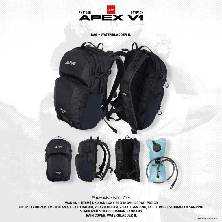 Tas Ransel Apex + Waterbladder Arei Outdoorgear / Tas Hydropack Arei
